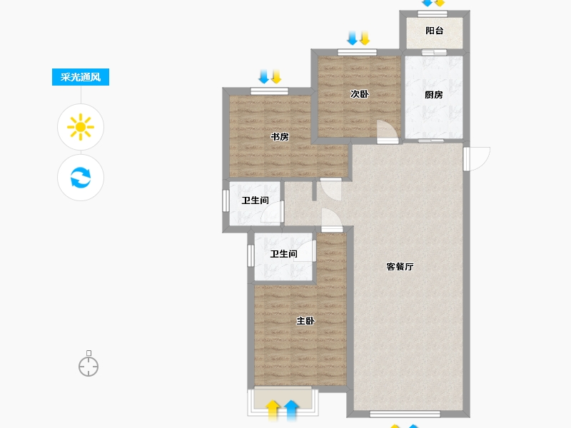 河北省-唐山市-中建城-93.23-户型库-采光通风