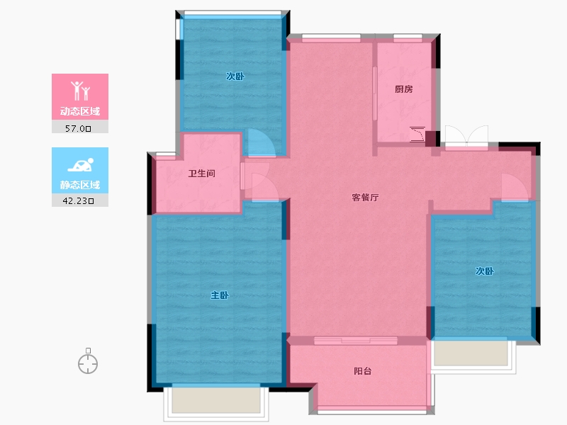 安徽省-合肥市-保利柏林之春-88.96-户型库-动静分区