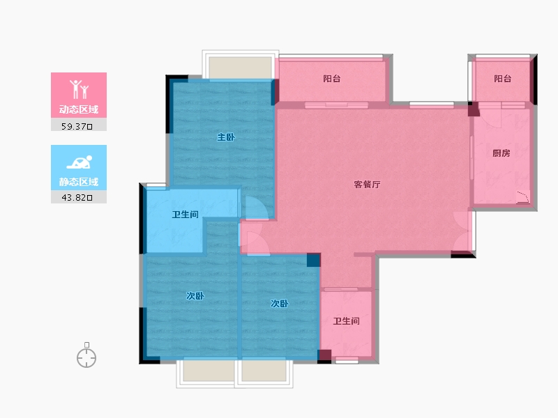 四川省-成都市-蜀镇-93.45-户型库-动静分区