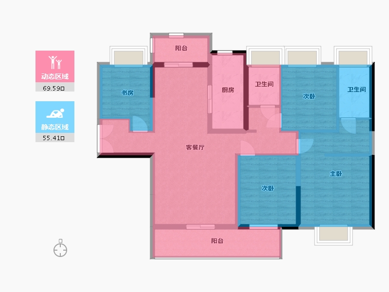 湖南省-长沙市-观悦-112.00-户型库-动静分区