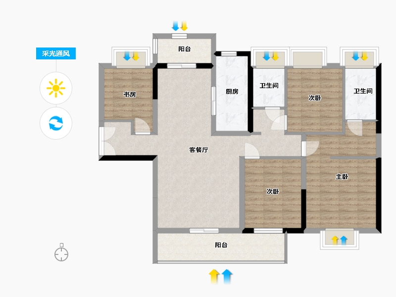 湖南省-长沙市-观悦-112.00-户型库-采光通风