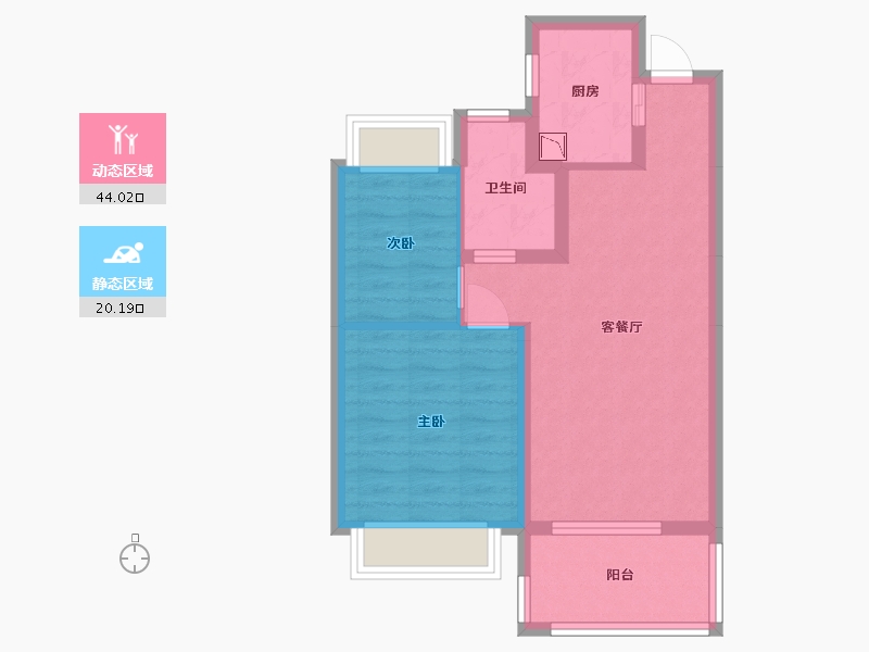 辽宁省-沈阳市-雅居乐清水湾-56.71-户型库-动静分区