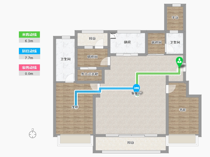 浙江省-宁波市-万科未来之光-118.18-户型库-动静线