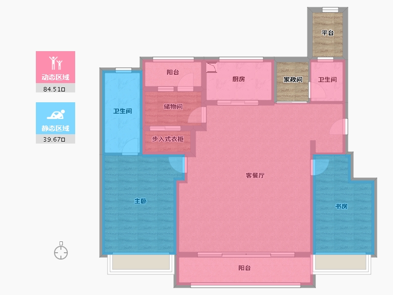 浙江省-宁波市-万科未来之光-118.18-户型库-动静分区