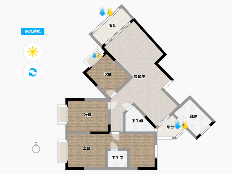 贵州省-安顺市-金星天下城-117.95-户型库-采光通风