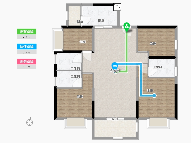 广东省-清远市-碧桂园山湖城御景湾-110.00-户型库-动静线