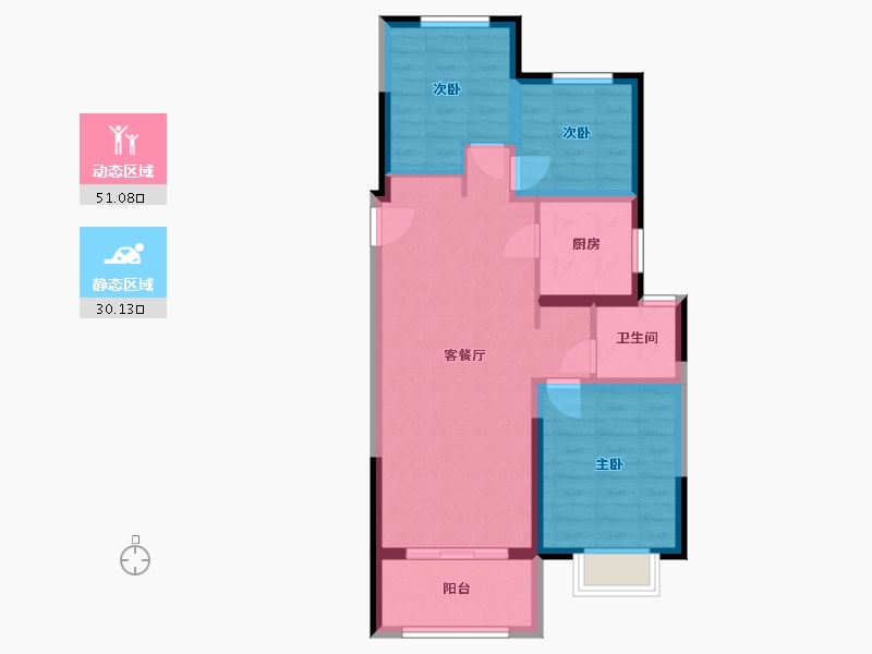 山西省-太原市-红星天铂-72.40-户型库-动静分区