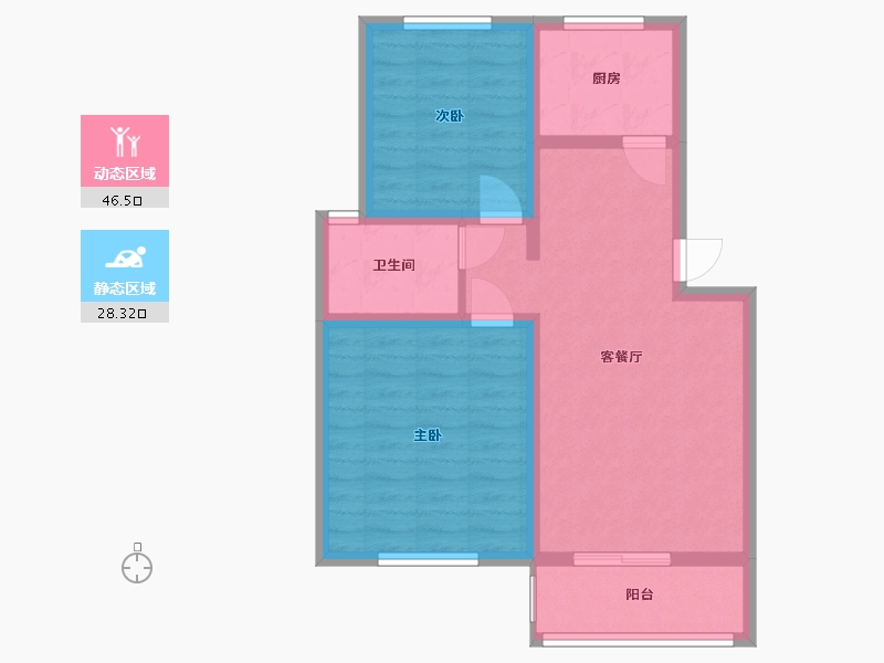 安徽省-黄山市-书香雅苑-66.29-户型库-动静分区