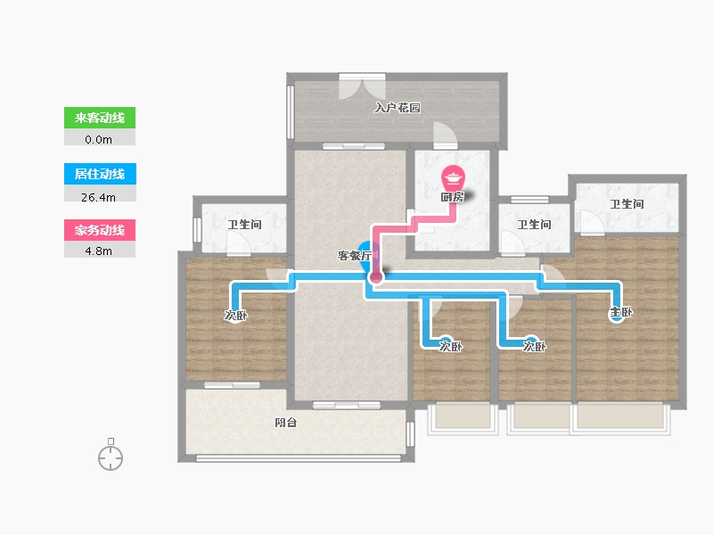 广东省-中山市-奕翠园-131.08-户型库-动静线