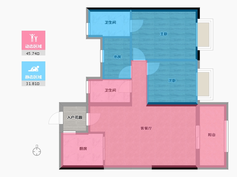 福建省-漳州市-漳浦碧桂园-71.69-户型库-动静分区