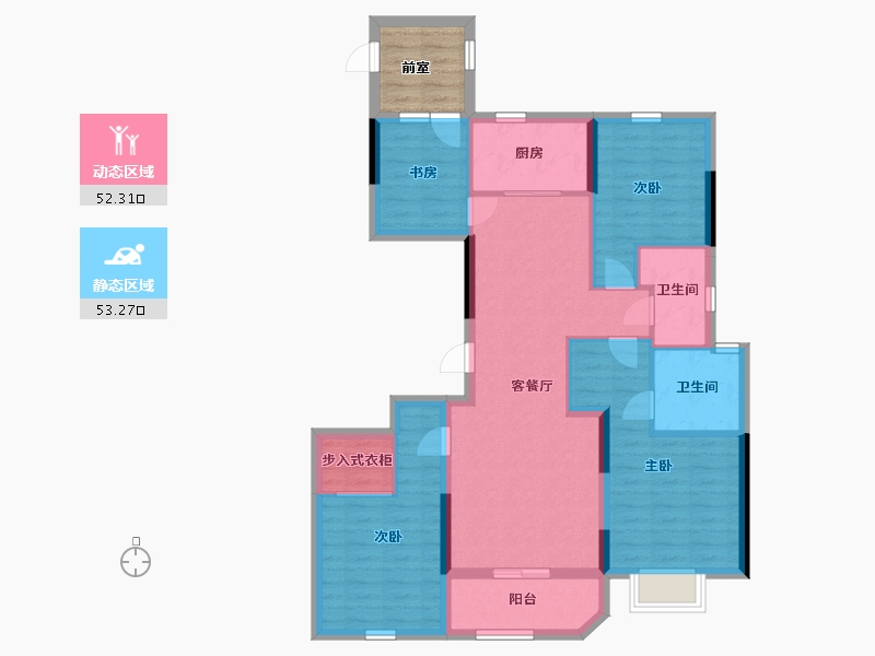 浙江省-杭州市-滨江新希望新城未来海岸-99.00-户型库-动静分区