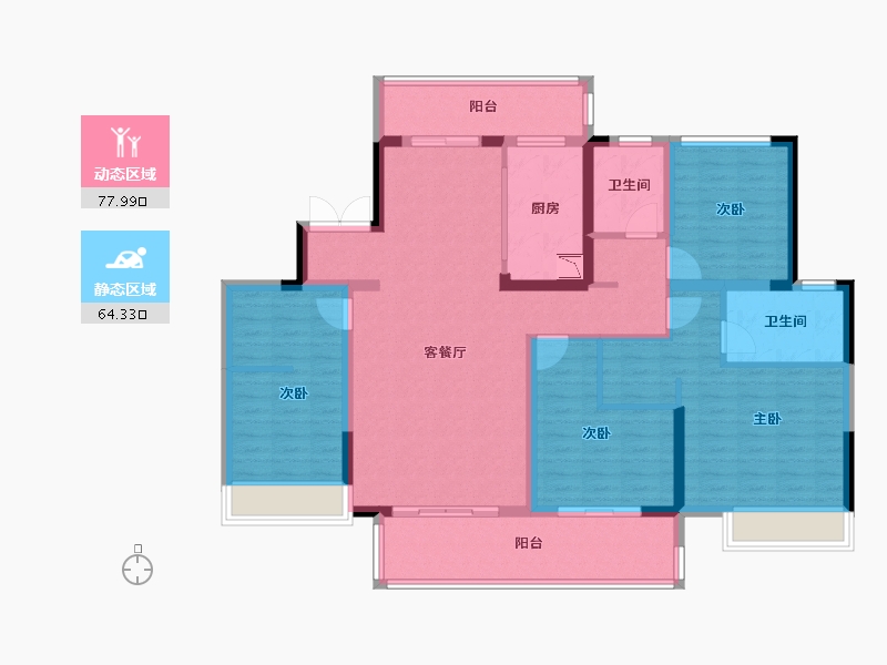 四川省-成都市-高投新悦府-126.95-户型库-动静分区