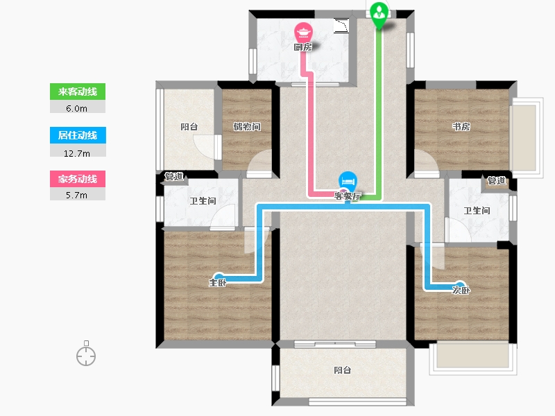 湖南省-株洲市-金轮津桥华府-94.93-户型库-动静线