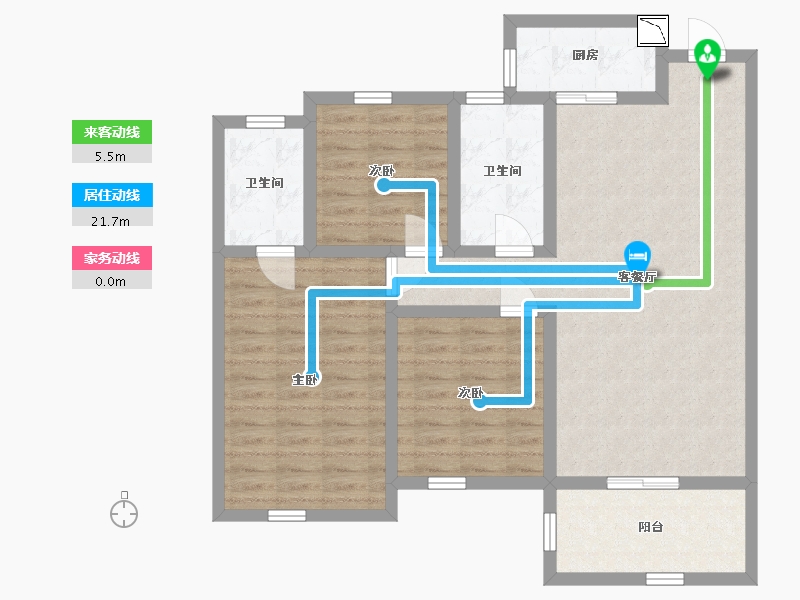 湖北省-黄冈市-黄梅县东方阳光城-93.55-户型库-动静线