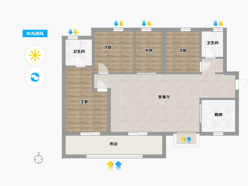 贵州省-贵阳市-万科麓山-91.00-户型库-采光通风