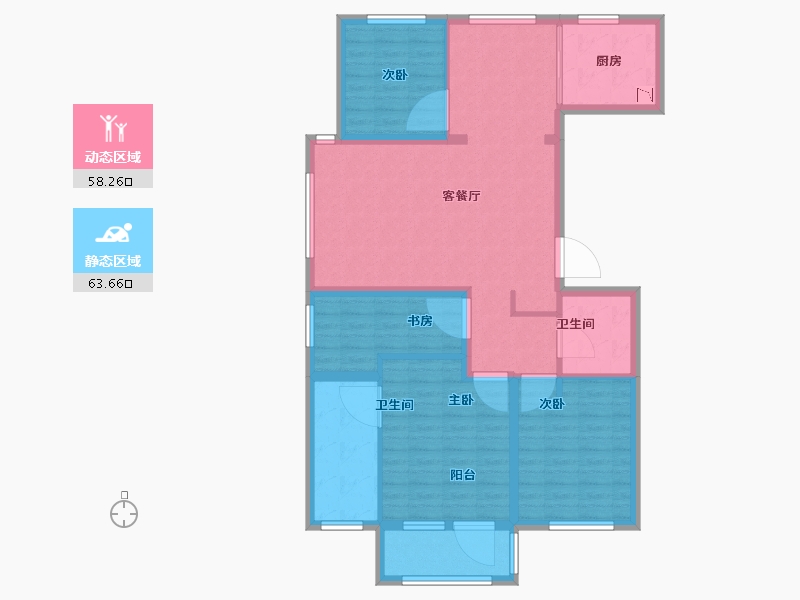 山东省-青岛市-河岸首府-109.60-户型库-动静分区