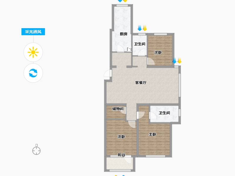 山东省-青岛市-河岸首府-115.20-户型库-采光通风