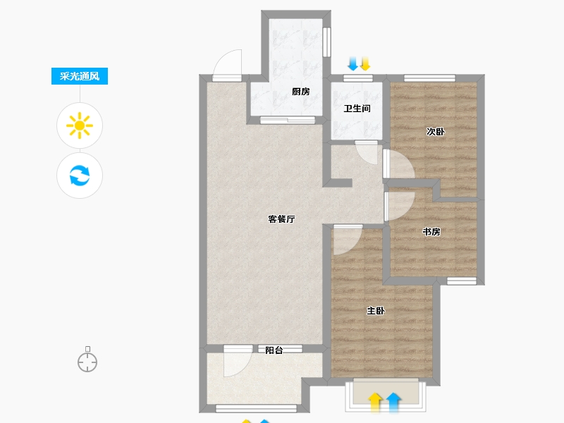 山东省-青岛市-仁洲观海-79.21-户型库-采光通风