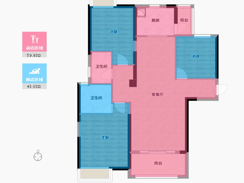 湖南省-株洲市-华晨藏龙湾-91.93-户型库-动静分区