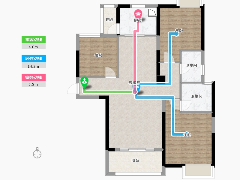 湖南省-株洲市-华晨藏龙湾-91.81-户型库-动静线