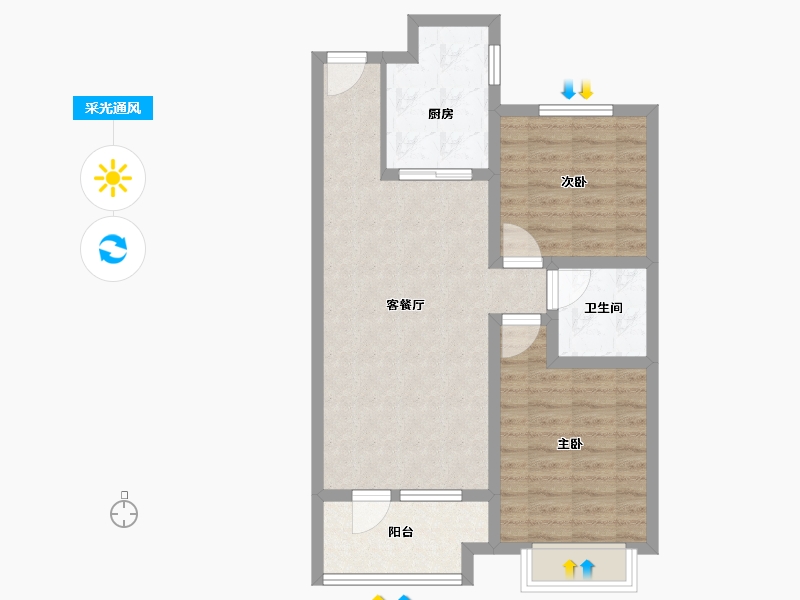 山东省-青岛市-仁洲观海-71.20-户型库-采光通风