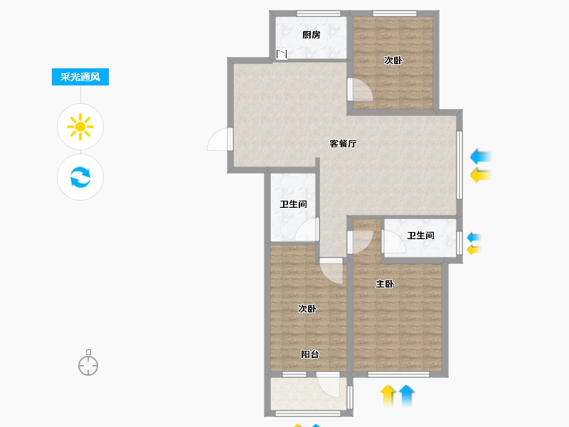 山东省-青岛市-河岸首府-110.41-户型库-采光通风