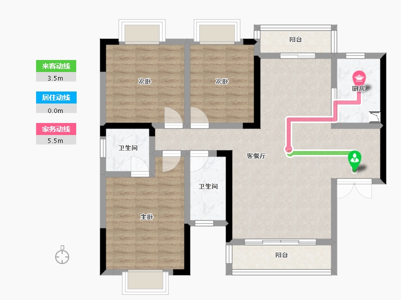 湖南省-株洲市-立三名邸-95.05-户型库-动静线