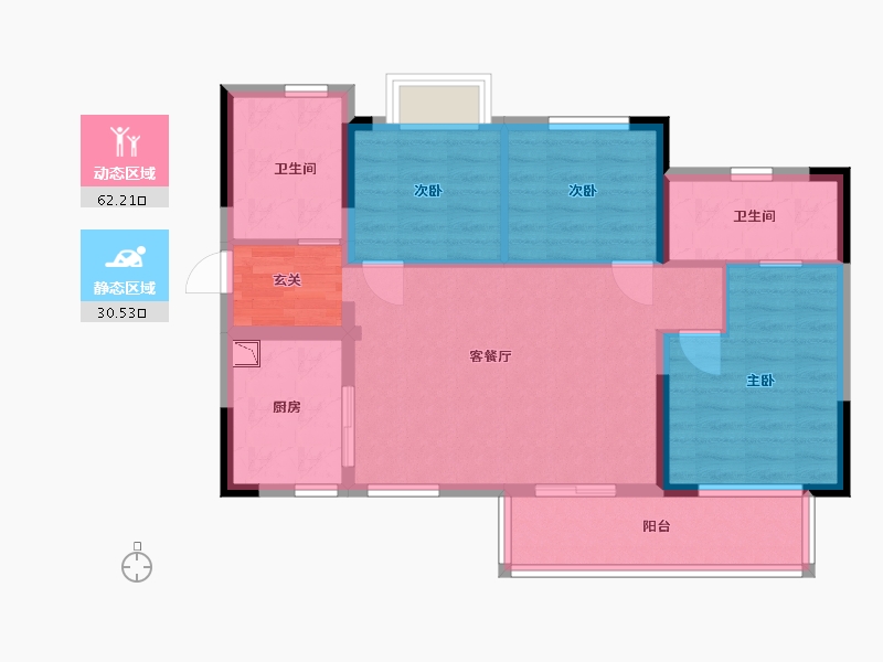 广东省-清远市-新力翡翠湾-82.40-户型库-动静分区