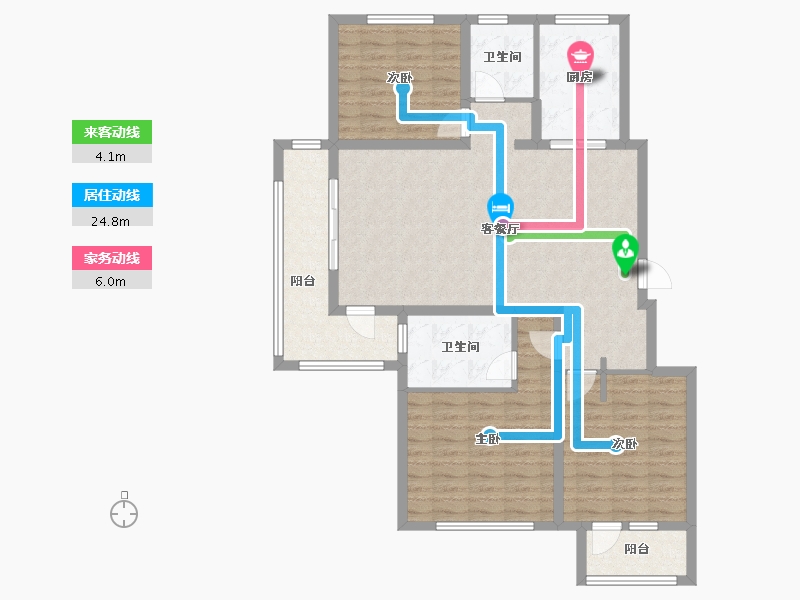 山东省-青岛市-六和庄园-111.37-户型库-动静线