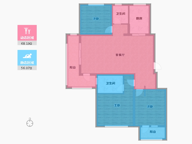 山东省-青岛市-六和庄园-111.37-户型库-动静分区