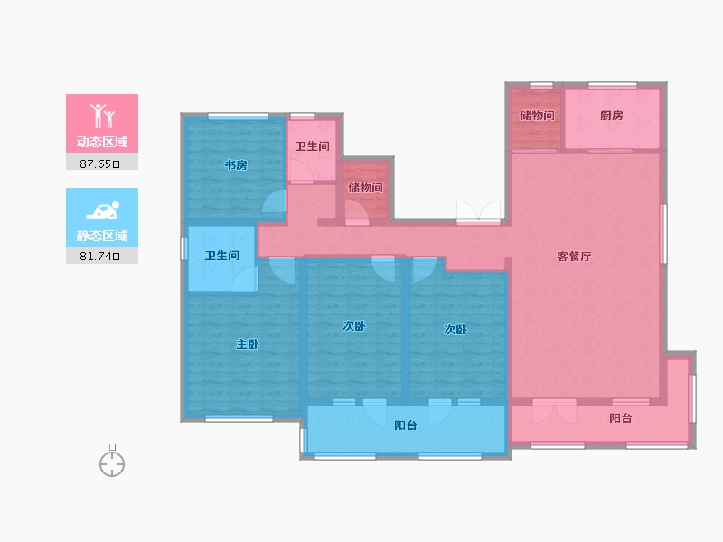 山东省-青岛市-六和庄园-151.58-户型库-动静分区