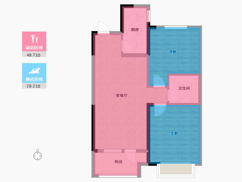 山东省-青岛市-仁洲观海-68.00-户型库-动静分区