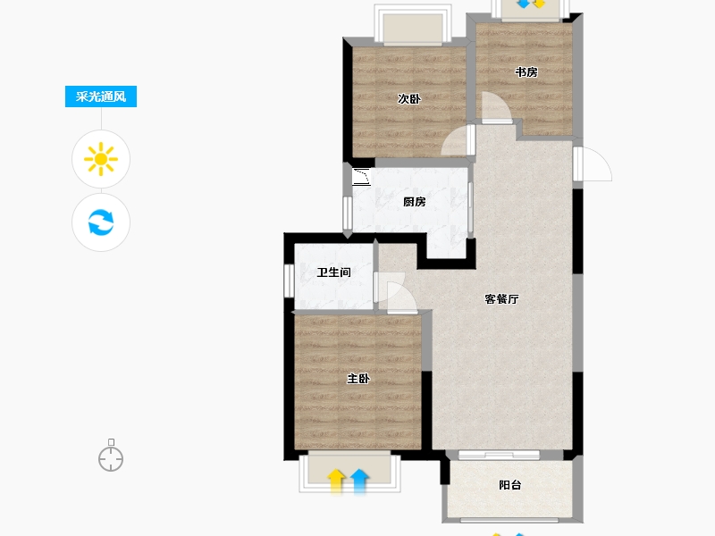 江苏省-南京市-仙林首望城-70.00-户型库-采光通风