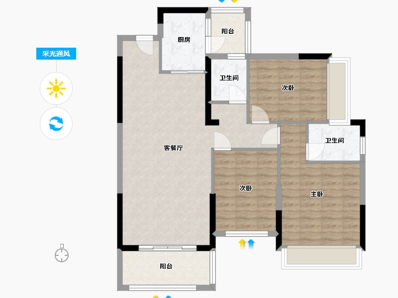 广东省-清远市-云星洲-96.18-户型库-采光通风