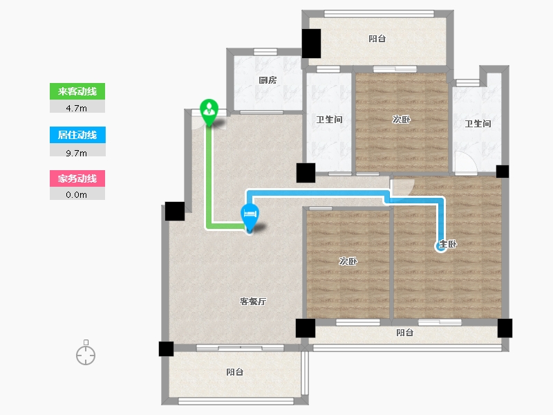 湖北省-恩施土家族苗族自治州-金山壹号-113.19-户型库-动静线