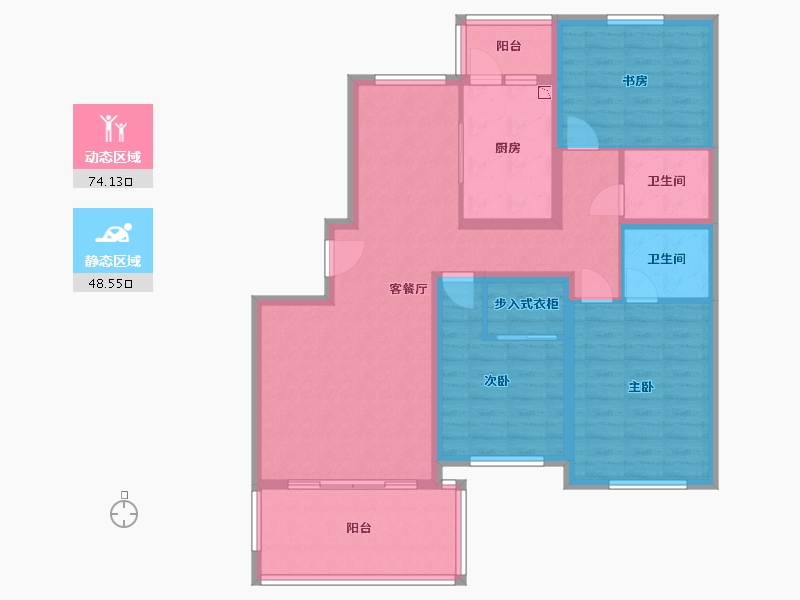 浙江省-舟山市-新亚太阳城-109.48-户型库-动静分区