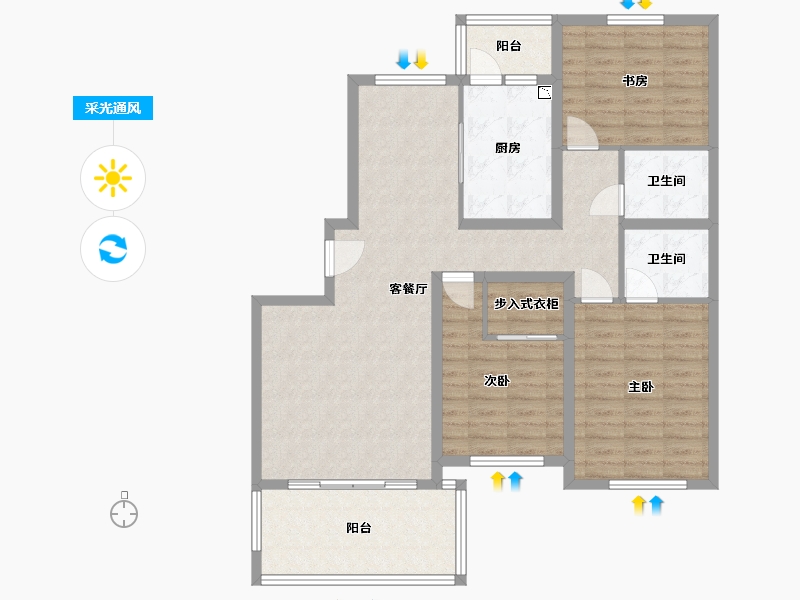 浙江省-舟山市-新亚太阳城-109.48-户型库-采光通风