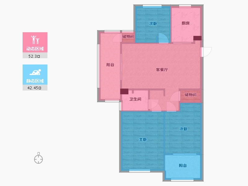 浙江省-杭州市-宋都东郡之星-86.00-户型库-动静分区