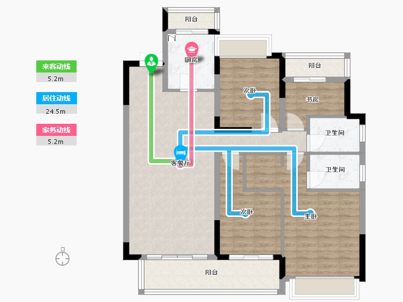 湖南省-株洲市-北大资源未名1898-105.48-户型库-动静线