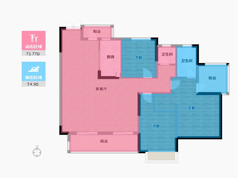 湖南省-株洲市-北大资源未名1898-113.58-户型库-动静分区