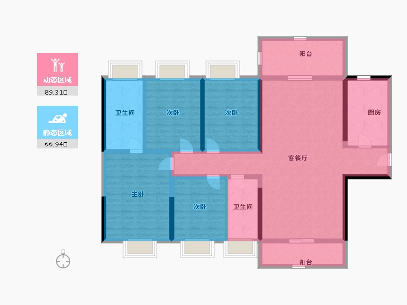 广西壮族自治区-贵港市-润月公园里-140.00-户型库-动静分区