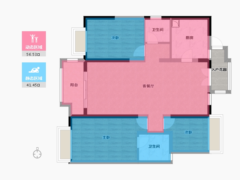 云南省-昆明市-融创文旅城-90.79-户型库-动静分区