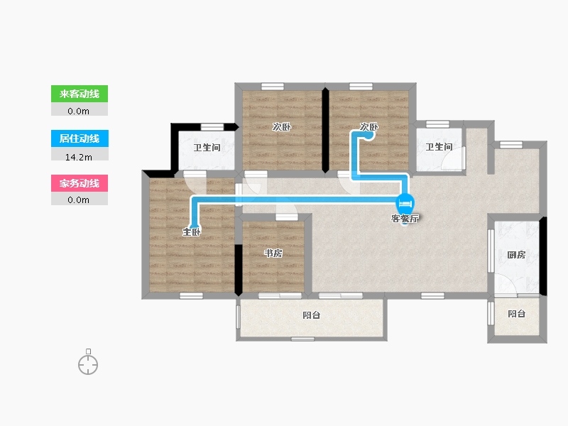 四川省-遂宁市-正黄 金域香江-84.54-户型库-动静线