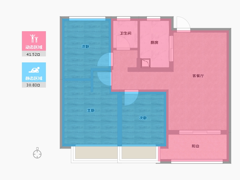 江苏省-徐州市-绿地高铁东城-63.48-户型库-动静分区