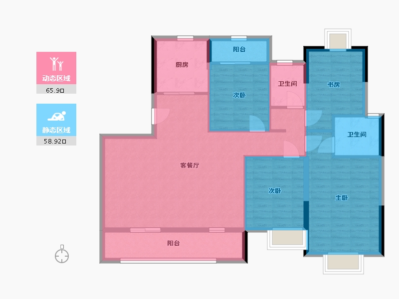 湖北省-襄阳市-庞公别苑-112.98-户型库-动静分区