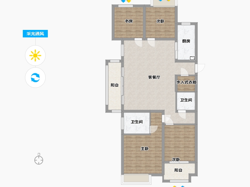 江苏省-南京市-泰禾金尊府-114.50-户型库-采光通风