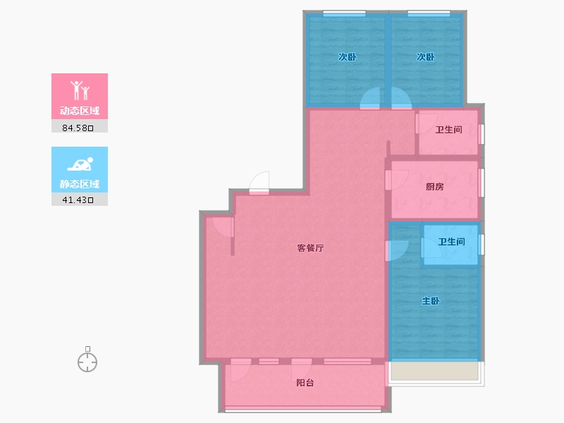 山东省-青岛市-上流和苑-113.35-户型库-动静分区