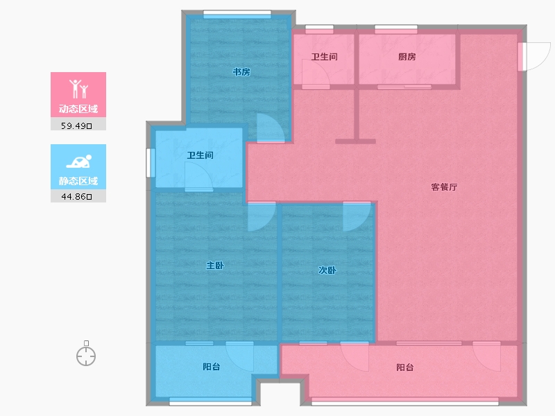 山东省-青岛市-上流和苑-95.28-户型库-动静分区