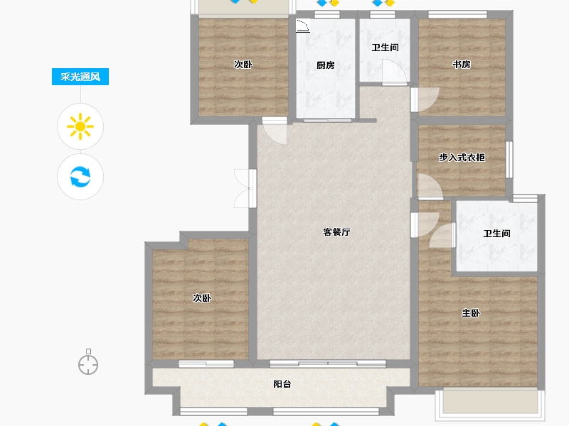 江苏省-南京市-泰禾金尊府-116.00-户型库-采光通风