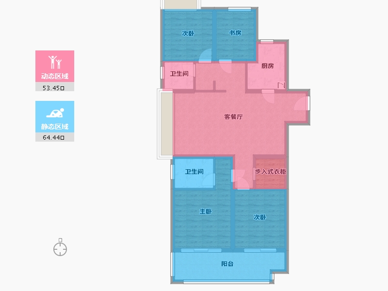 江苏省-南京市-泰禾金尊府-105.00-户型库-动静分区